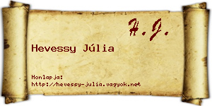 Hevessy Júlia névjegykártya
