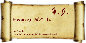 Hevessy Júlia névjegykártya