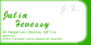 julia hevessy business card